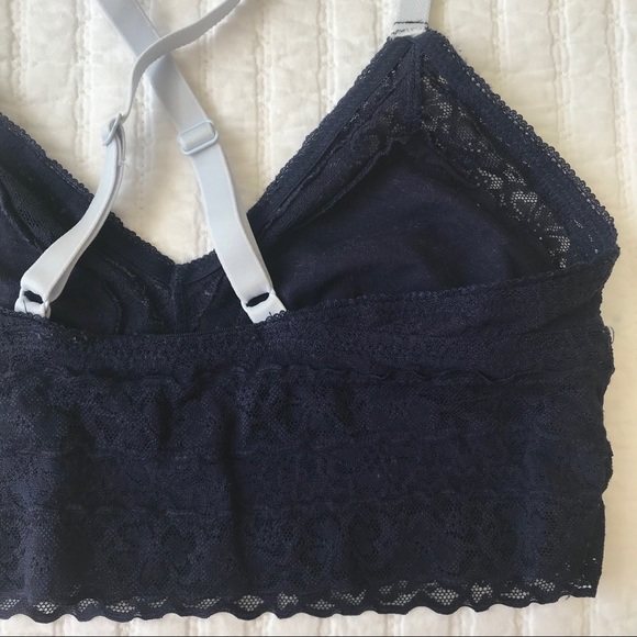 DONATED Aerie Navy Lace Longline Bralette XS - Picture 4 of 8